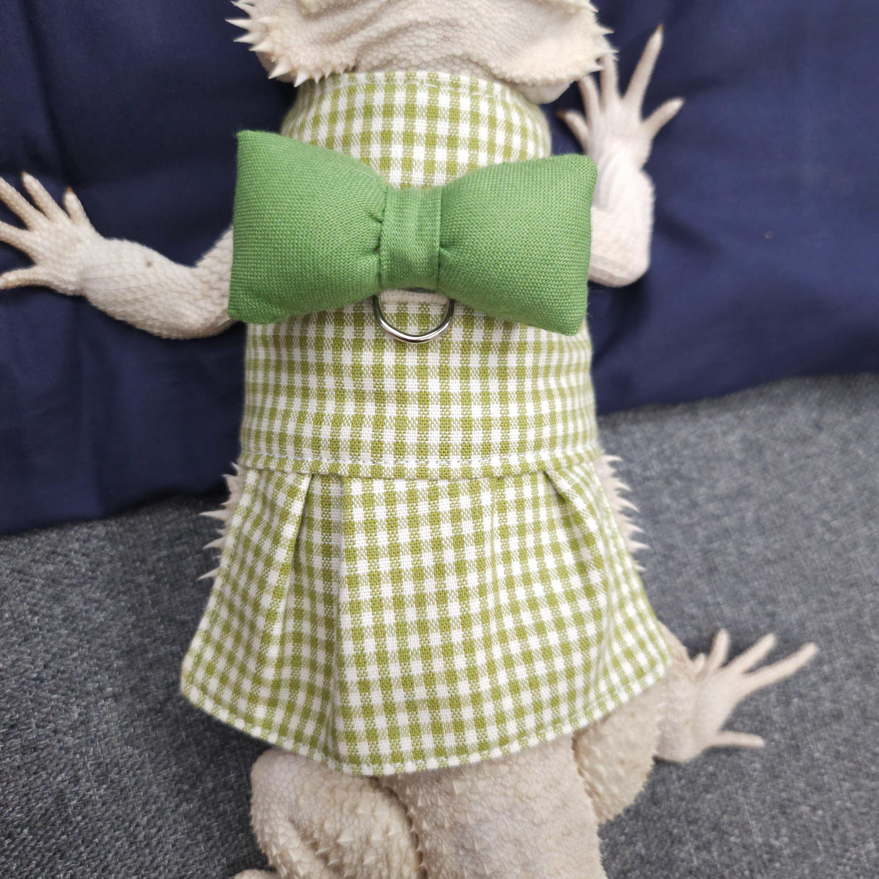 トカゲ用ウェア ビアードドラゴン用 チェックワンピース