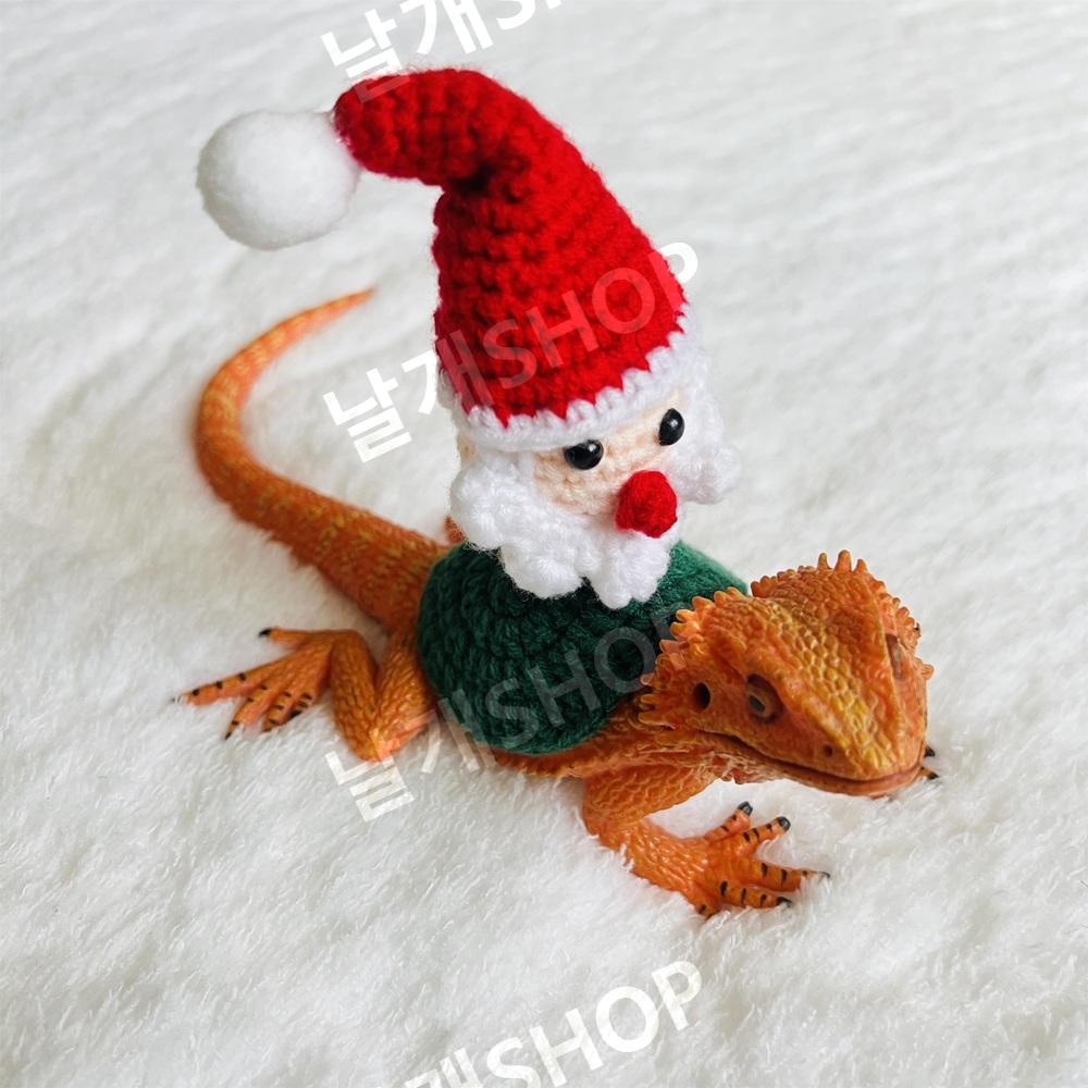 トカゲ用ウェア かわいい パーカー レプタイル ベスト フェルト サンタクロース 5-10cm