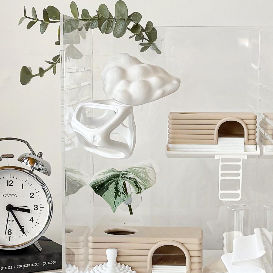 クレスティッドゲコ 空中 湿潤シェルター トカゲ 飼育ケース クレス 湿潤シェルターC S BEIGE