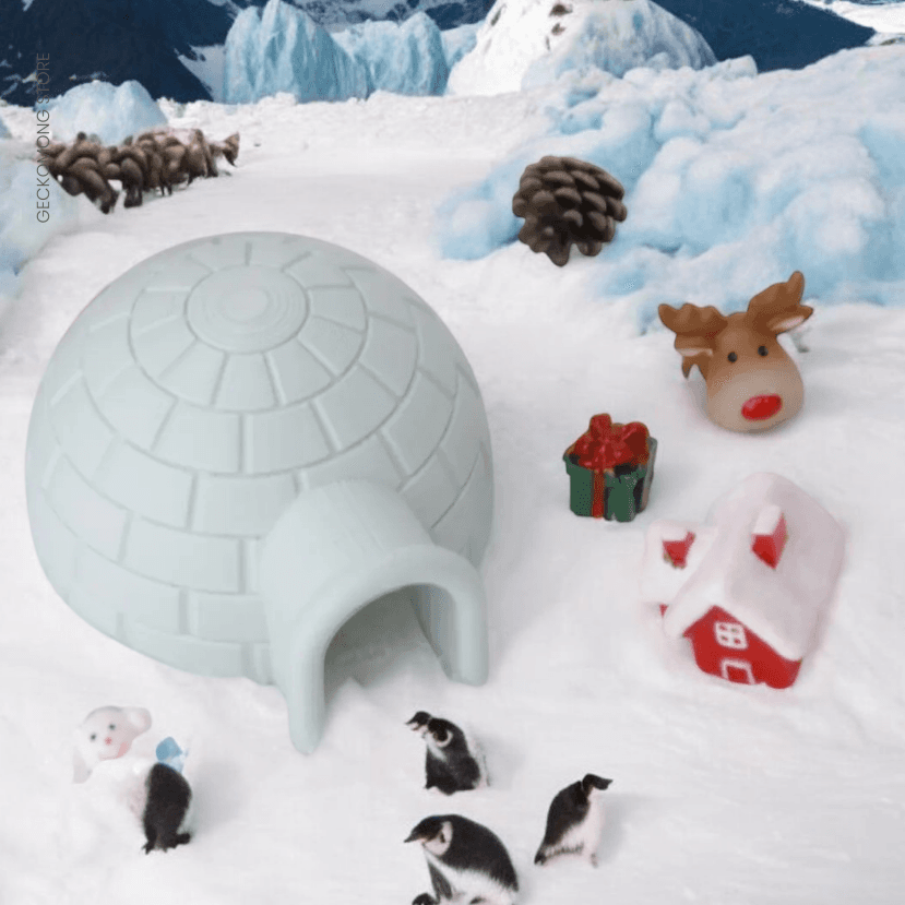 ゲッコーモン イグルー シェルター クレスティッドゲッコー シェルター 爬虫類 トカゲ レオパードゲッコー クレ S スカイブルー 1個