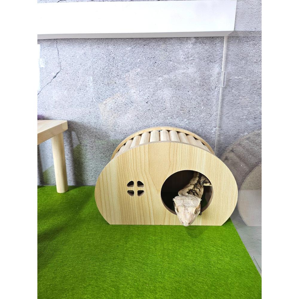 木製隠れ家 トカゲ 隠れ家 クレステッドゲッコー 飼育ケージ 隠れ家 ドングルイ（丸い）爬虫類用品