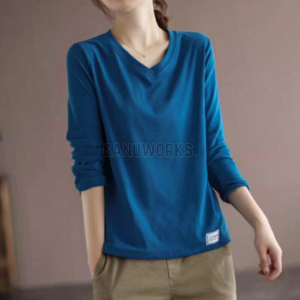 デイリー Vネック Tシャツ デイリーTシャツ 長袖 夏Tシャツ レディース トップス デイリールック