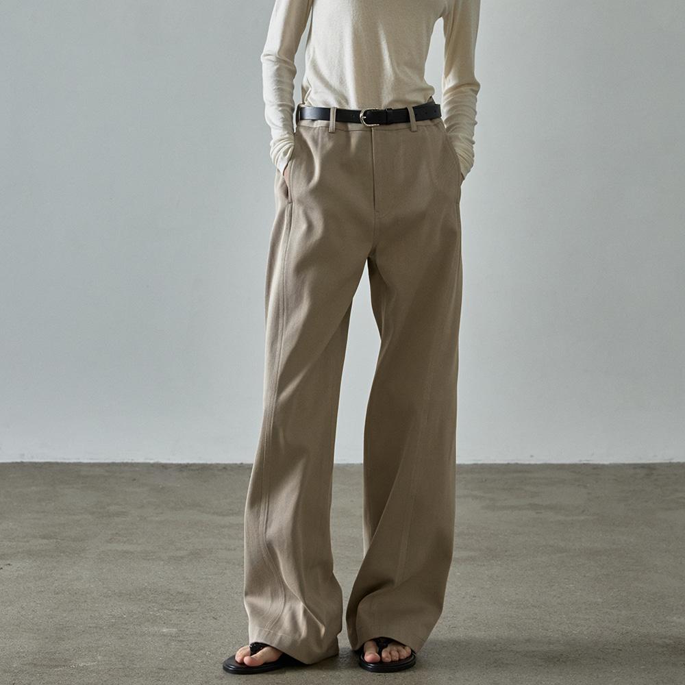 파사드패턴 カーブド コットン パンツ