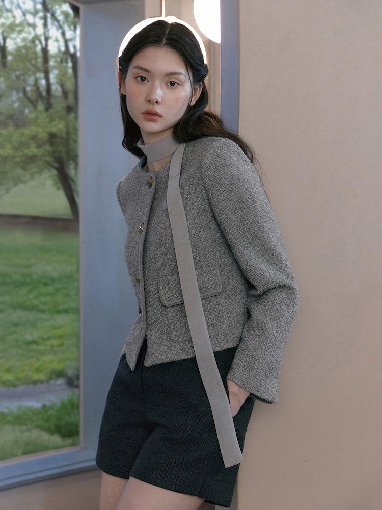 イットミシャ シフォン タイ ツイード ジャケット ITQ2ZJK700