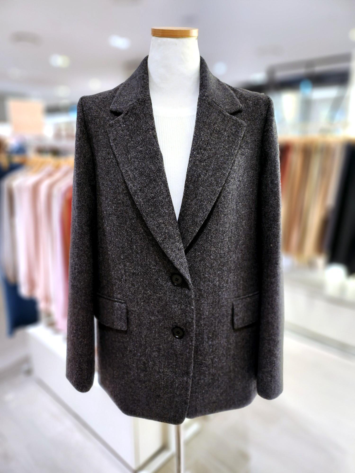 SOUP ヘリンボーン ツーボタン ウール ジャケット SAAJK92