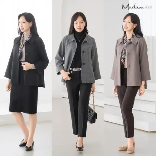マダム4060 Aライン ジャケット スカーフ 計2種