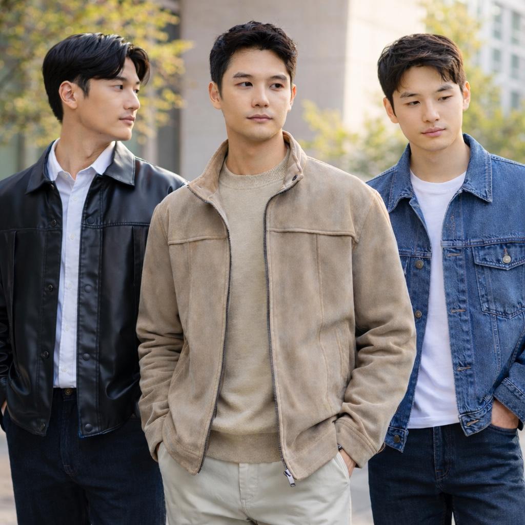 メンズ 春 ジャケット レザー スエード デニム トラッカージャケット ブルゾン ジャンパー デイリー 通勤 デート STCO