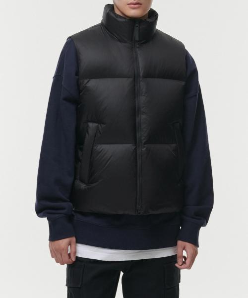 [ムシンサスタンダード] リップストップ ダウン パファージャケット ベスト [ブラック] MMCDV7Z07-BK