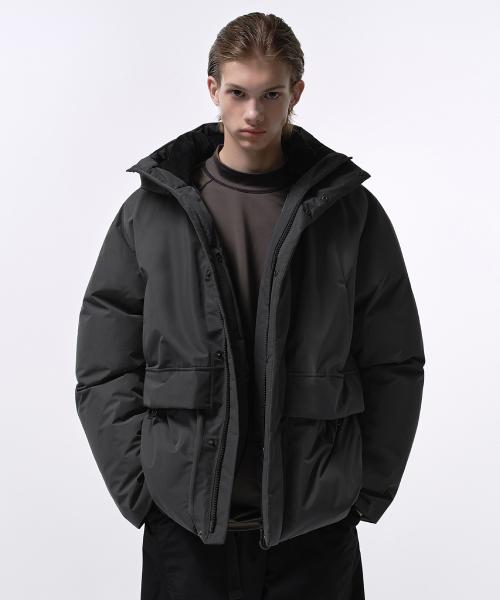 ムシンサスタンダード シティ レジャー ノンキルティング フーデッド ダウン パディング ジャケット MMEDJ9C07