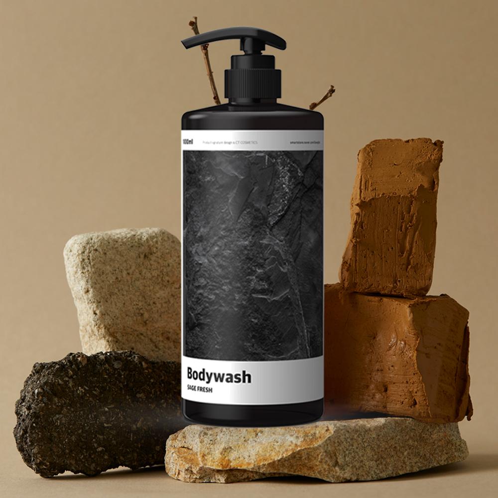 大容量ボディウォッシュ 1000ml 天然オールインワンパフューム メンズ レディース ボディクレンザー シャワージェル セージフレッシュ 1個