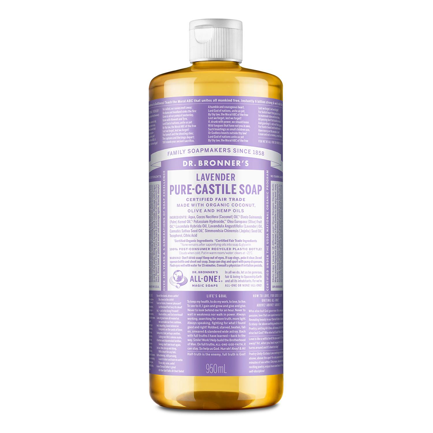 ドクターブロナー ラベンダー ピュアキャスティルソープ プロヴァンスの香り, 950ml, 2個