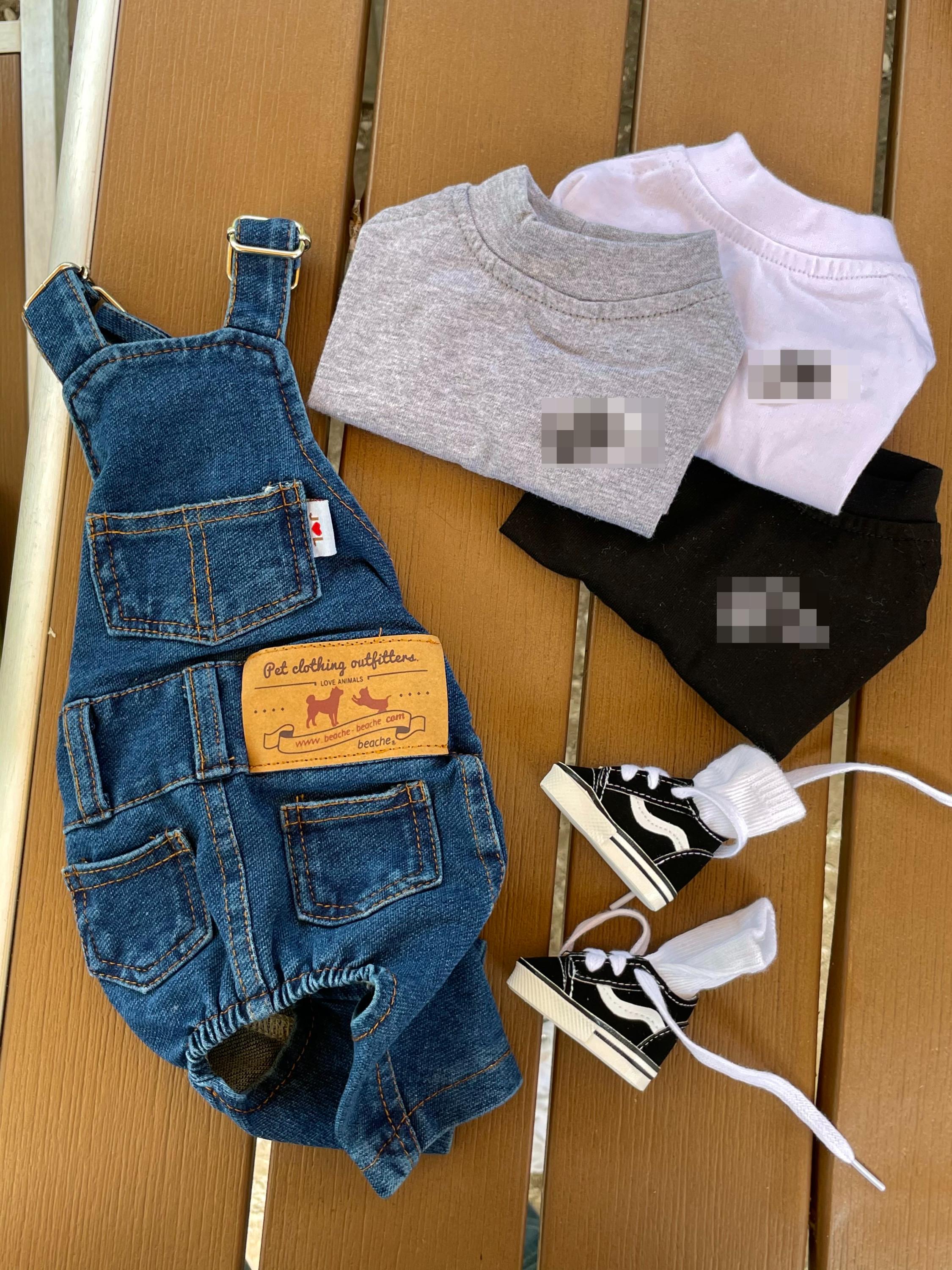 犬服 スパンデニムオーバーオール S