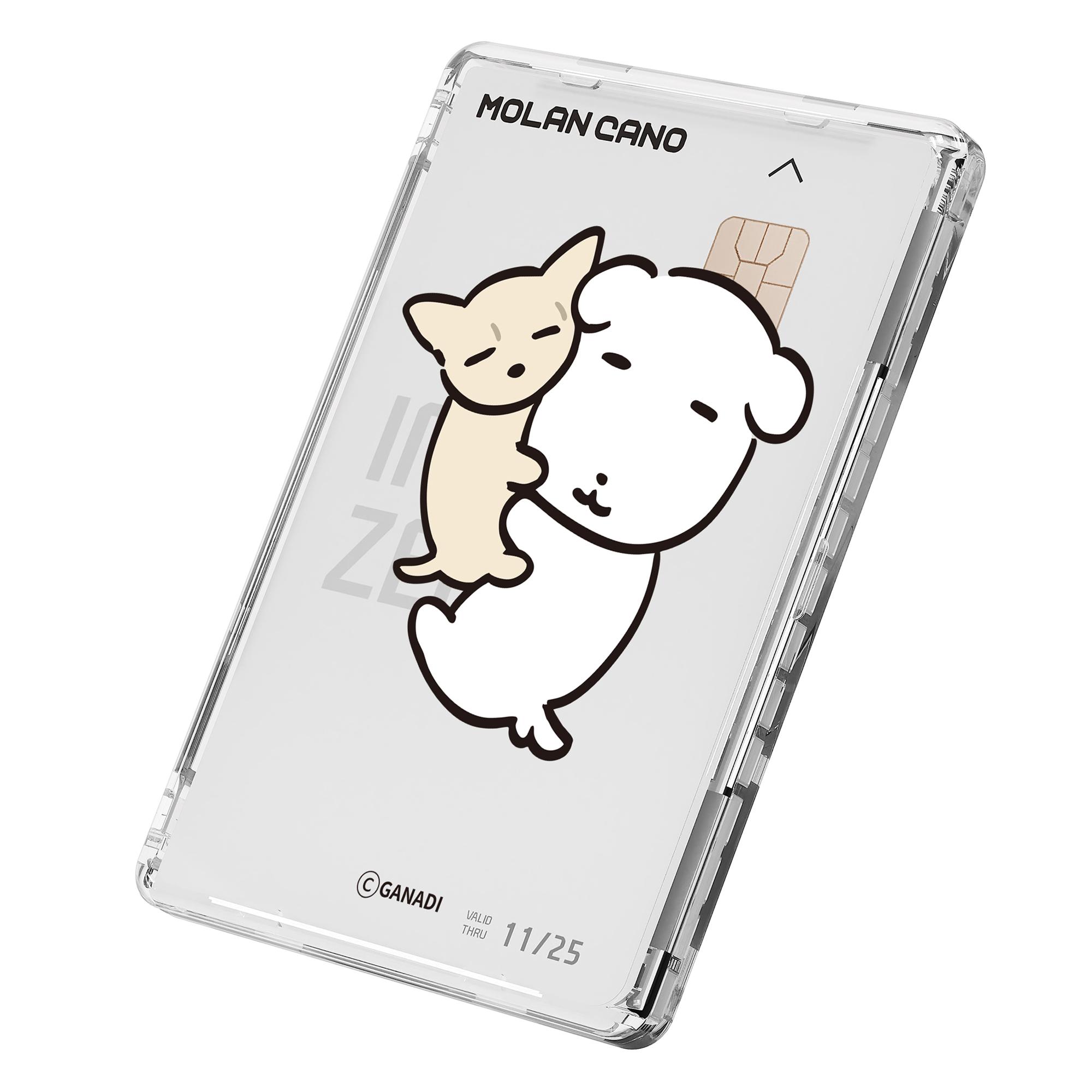 MoranKano GANADIデザイン MagSafe 2倍磁力 クリアカードケース ワワ 1個