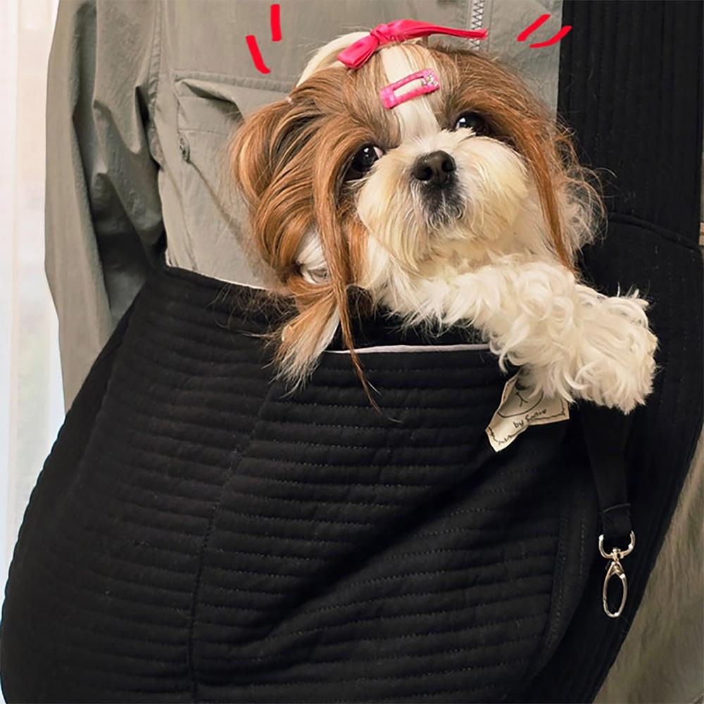 Ferugato キルティングショルダーバッグ 愛犬スリングバッグ 犬用抱っこ紐 チワワ 小型犬用キャリーバッグ ペットキャリー