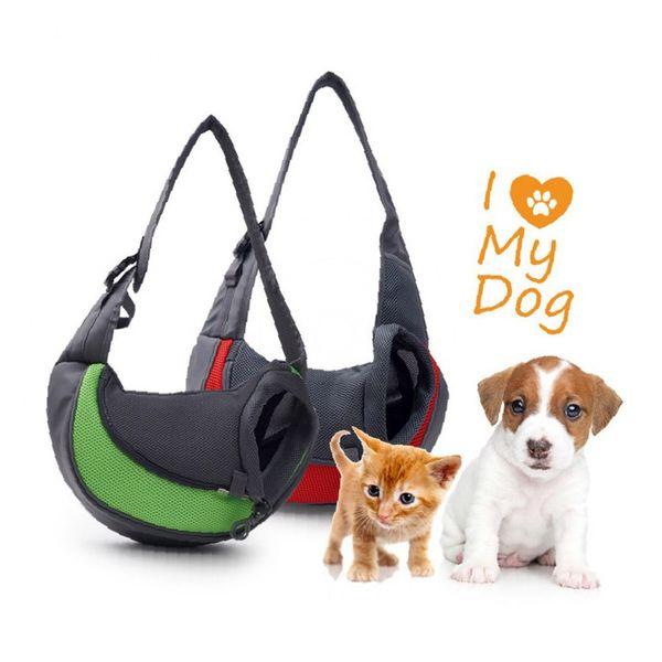 犬用スリングバッグ 犬 猫 肩メッシュ移動バッグ 外出 散歩用ペットキャリー