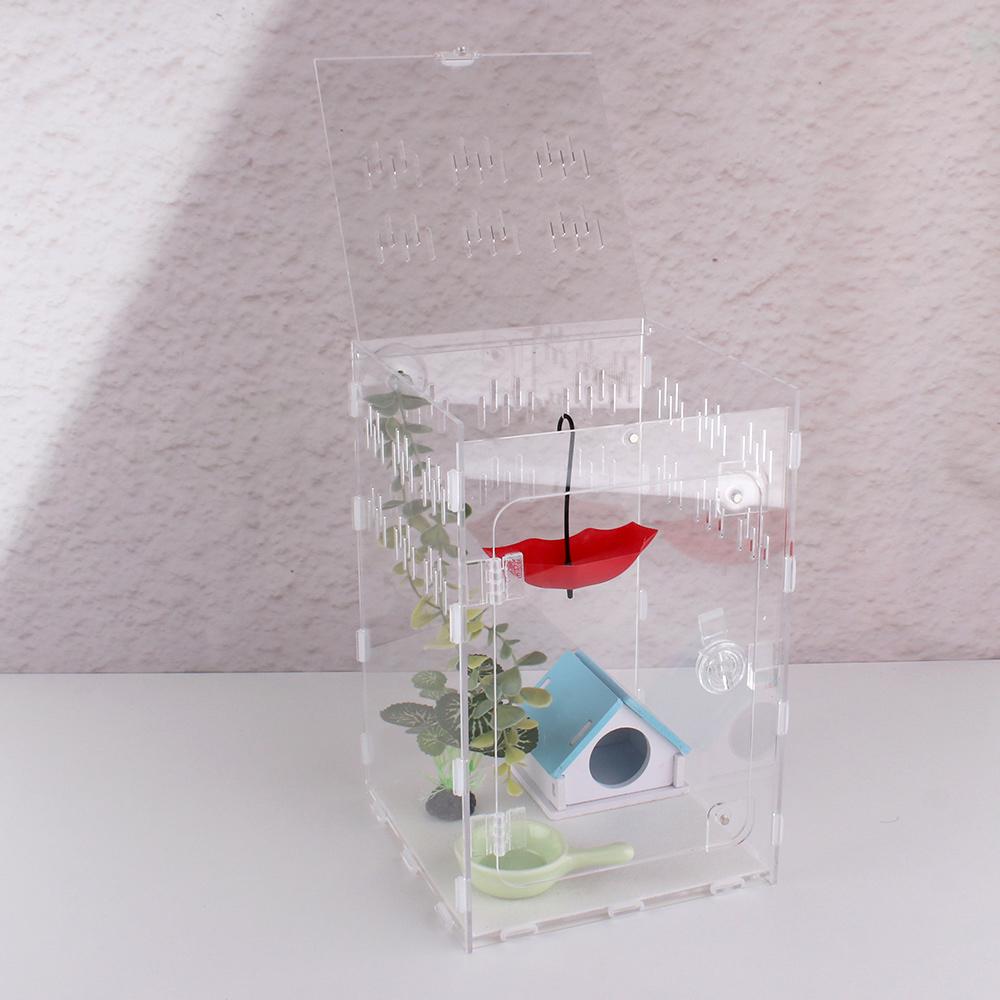 トカゲ 飼育ケース 30x30x45 トカゲ 隠れ家 アクリル 飼育ケース