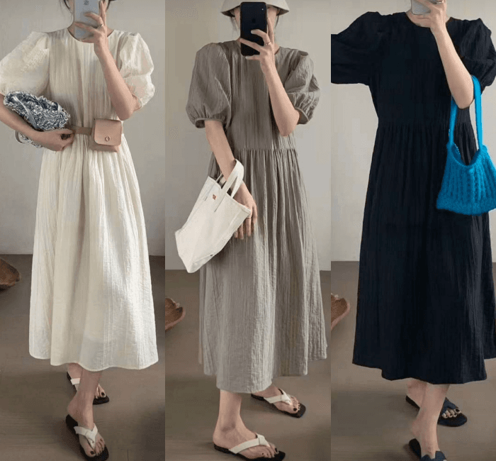 ROHRAENG (ロラン) ロング ワンピース (半袖/長袖 オプション)