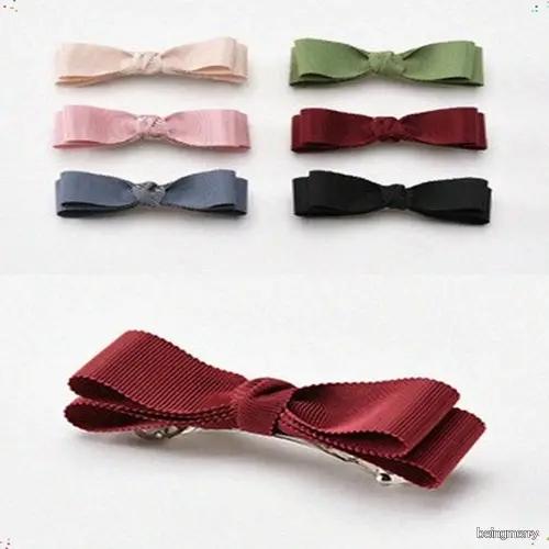 ベーシック ゴルジ リボン 自動ピン レディース デイリールック ミニ ヘアクリップ クラシック ヘアピン