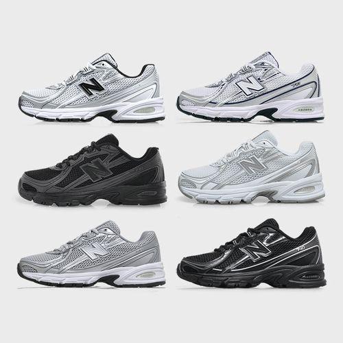 [New Balance (ニューバランス)] 740 スニーカー U740BM2 U740BO2 ブラック シルバー シメント メンズ レディース ビッグキッズ