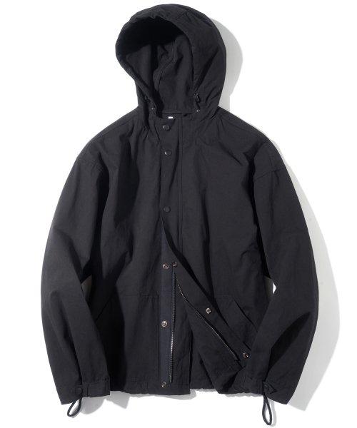 [パルティメント] フーデッドジップアップジャケット ブラック