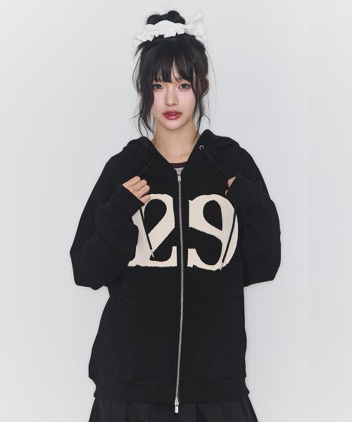 [イルリゴ] 129 ロゴパッチ フーデッドジップアップ ブラック 24AWOUT09BK