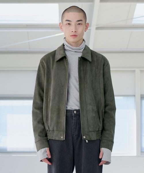 [ジップリシ] Static Suede Jacket カーキ 20220801016