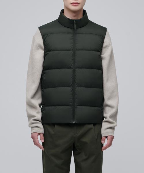 [ムシンサ スタンダード] ハイネック ライトダウンベスト [カーキ] MMBDV7Z02-KH