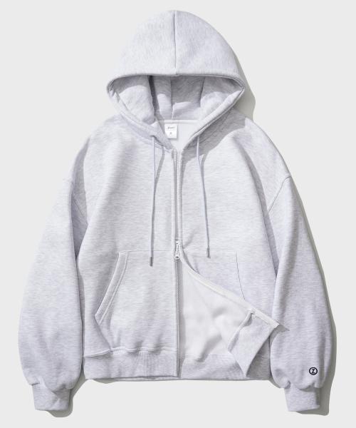 [ジェモッ] Rogue Oversized Two-way Brushed Hoodie Zip-up 6 Colors バックオートミール YHHD2462 5003557468