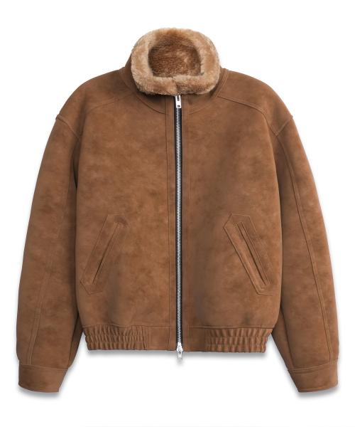 [도프제이슨] High Neck Track Mouton Jacket CAMEL DJMMT015CML