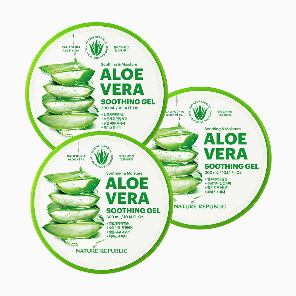 水分鎮静 ネイチャーリパブリック スーシング＆モイスチャー アロエベラ スーシングジェル 300ml 3個
