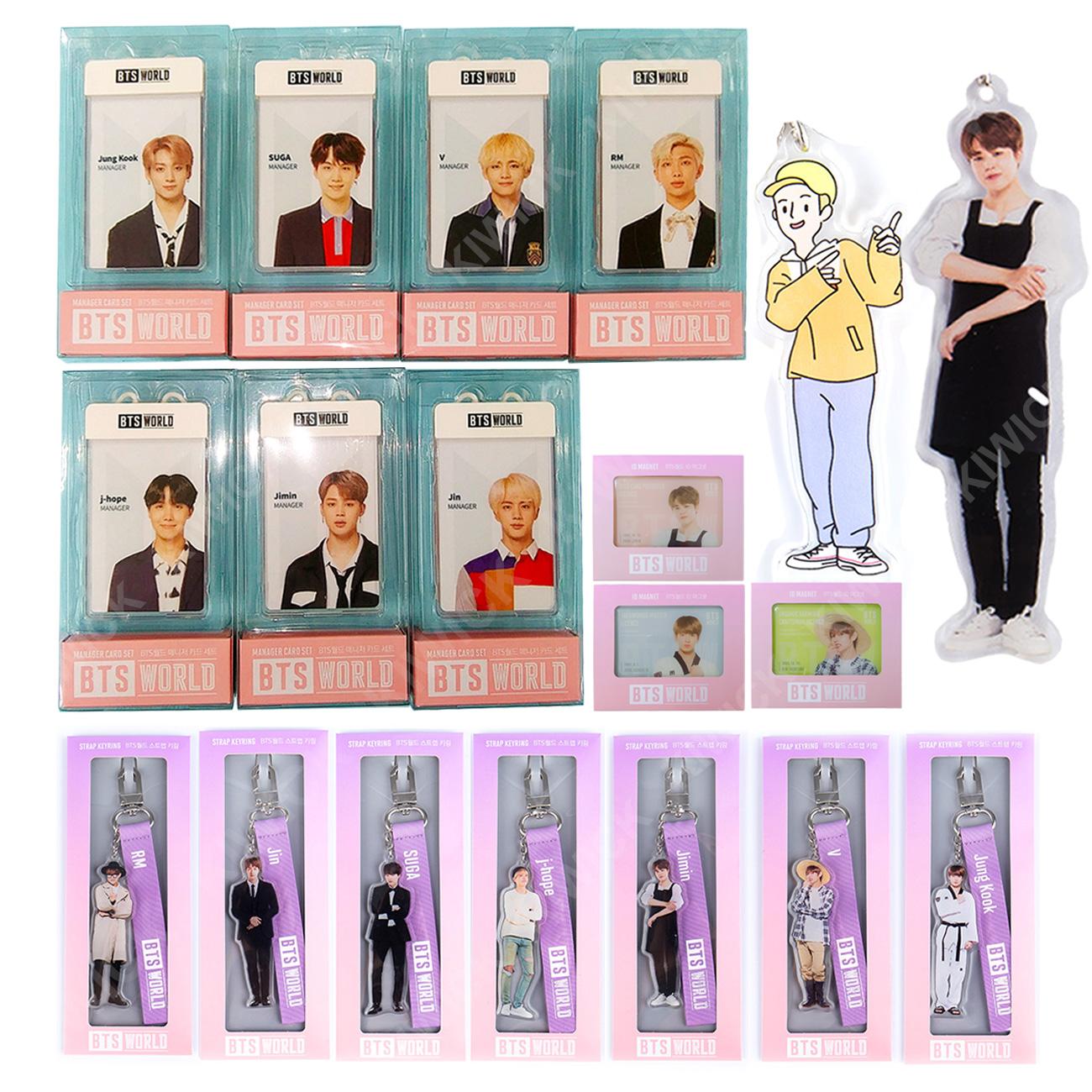 BTS 防弾少年団 グッズ - BTS WORLD マネージャー フォトカード ポカ セット キーリング ID フォトマグネット ステッカー