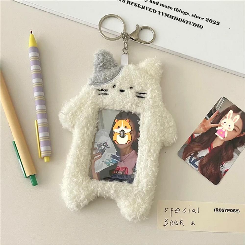 かわいい 人形 フォトカードホルダー バッグ キーホルダー キーリング ユニーク ファブリック フォトカードホルダー キーリング