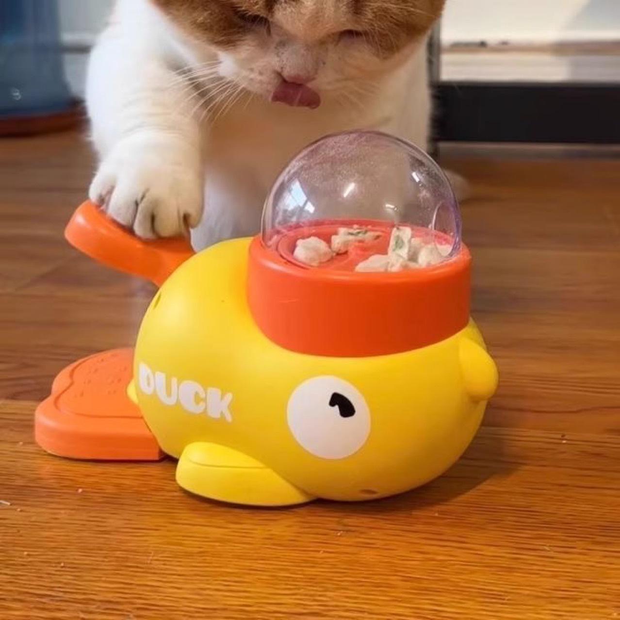 犬用アヒル 回転おやつ発射台 猫用ノーズワークボール 1+1 ペットフードトイ