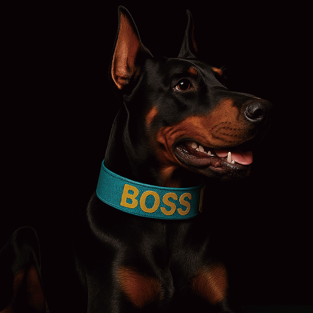 リトリ 犬用リード 大型犬 超大型犬 5cm ゴールドバックル ブラック