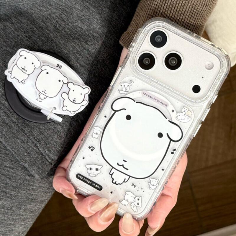 GANADI MagSafe マグネティック グリップ トックホルダー クリア iPhoneケース iPhone17