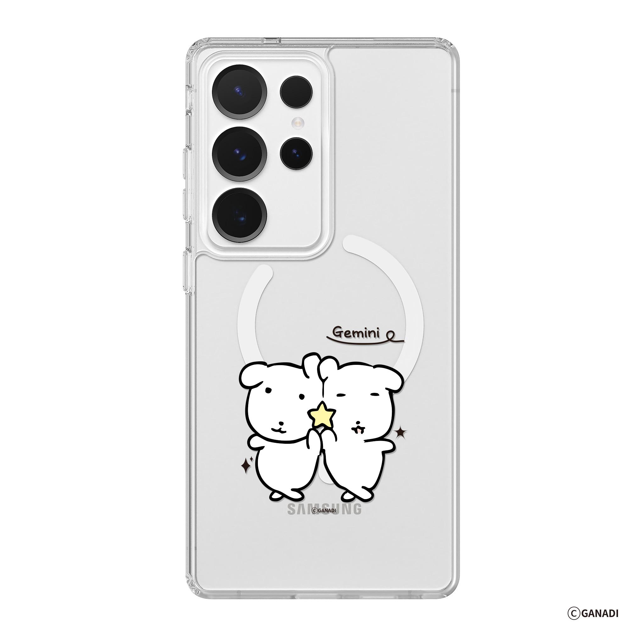 GANADI Galaxy S25 Ultra PureShield MagSafe 星座デザイン クリアバンパーPlusケース ふたご座