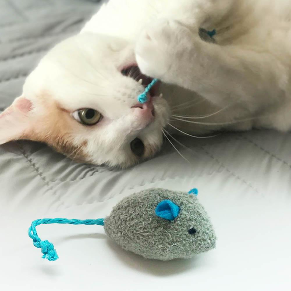 子猫 歯固め おしゃぶり玩具 (キャットニップ マタタビ ねずみ)