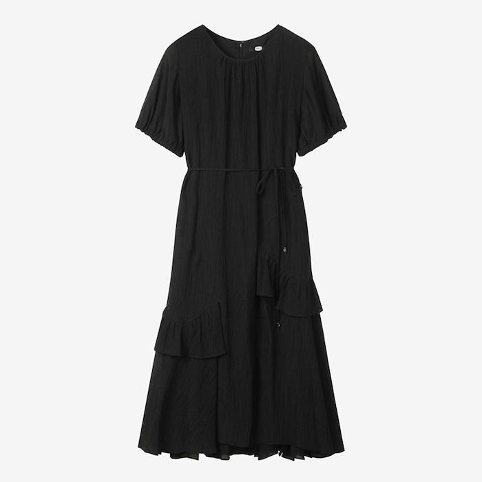 DEWL ラッフルポイント ハーフスリーブ ロングワンピース L253MSE013