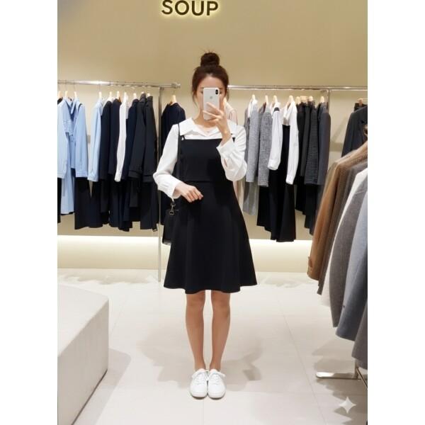 SOUP シャツ パッチ ビスチェフレアワンピース SC4OPM1