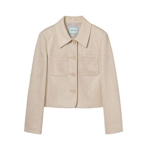 OLIVE DES OLIVE カラーブロック スエード クロップジャケット OH5XJ1690