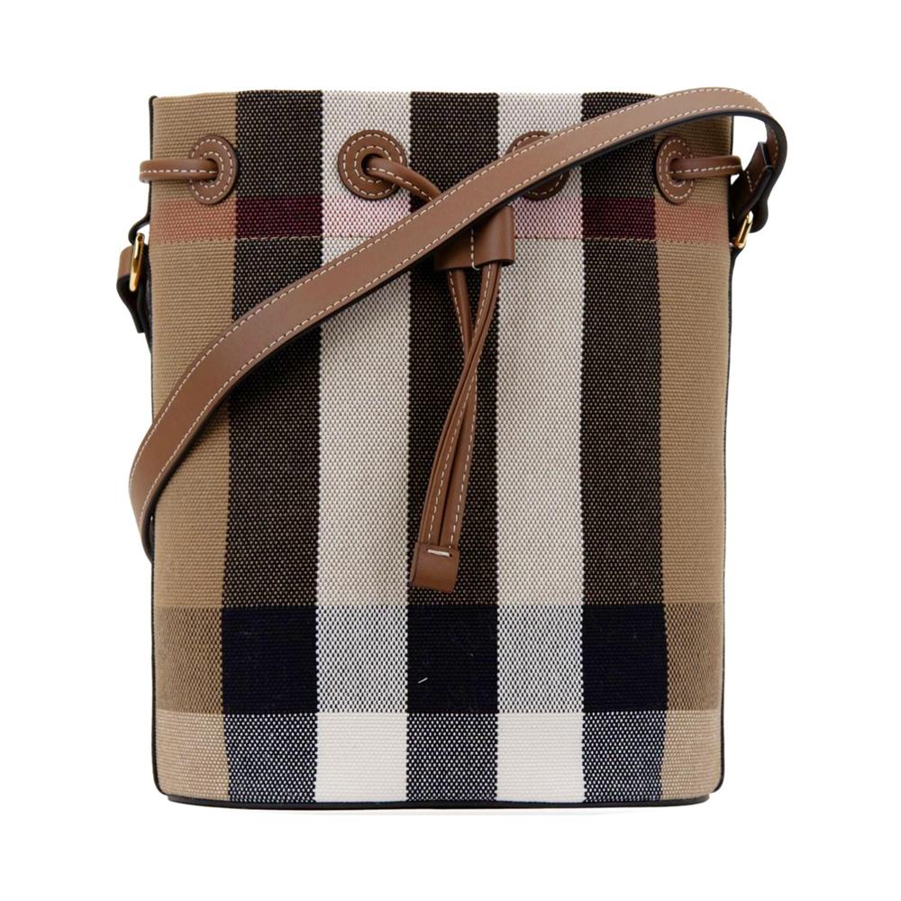 バーバリー チェックキャンバス スモール バケットバッグ 8084045