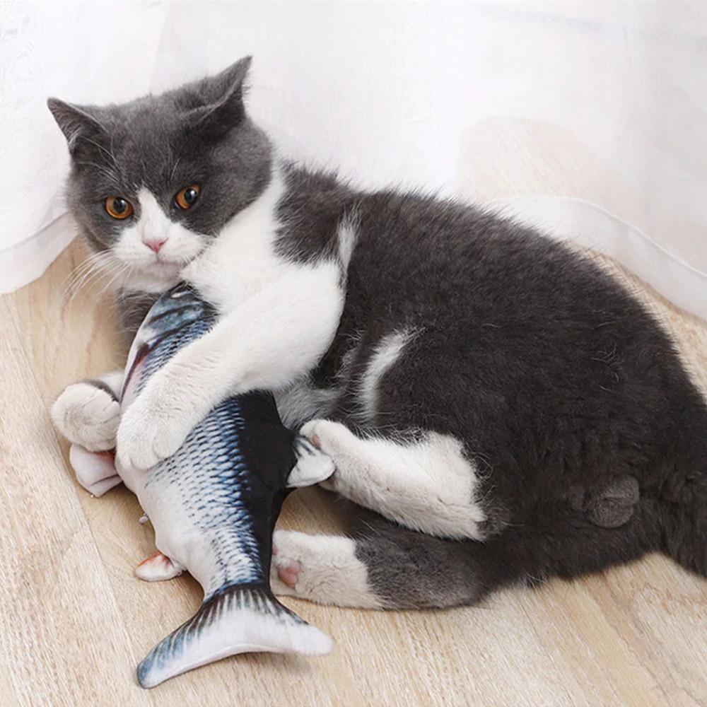 動く魚 猫 おもちゃ 自動トントン サバ人形 踊る魚 赤ちゃん トントン