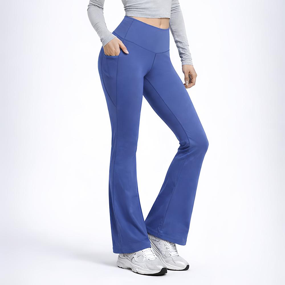 ブーツカット ヨガ レギンス サイドポケット ハイウエスト ピラティスパンツ ビッグサイズ 低身長さん向け 高身長さん向け AH09