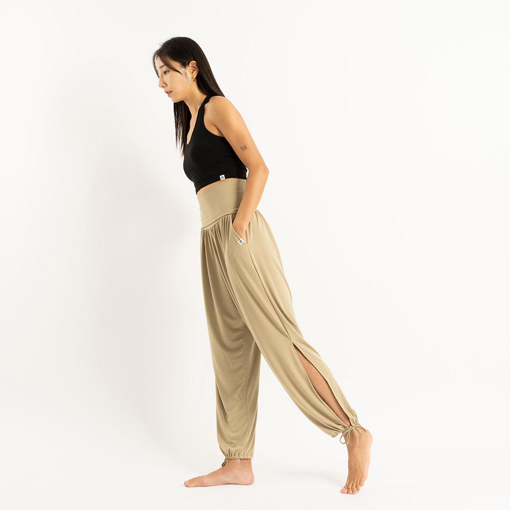 [yoosual] ユジュアル ヨガ スリット ハーレムパンツ リラックス ジョガーパンツ