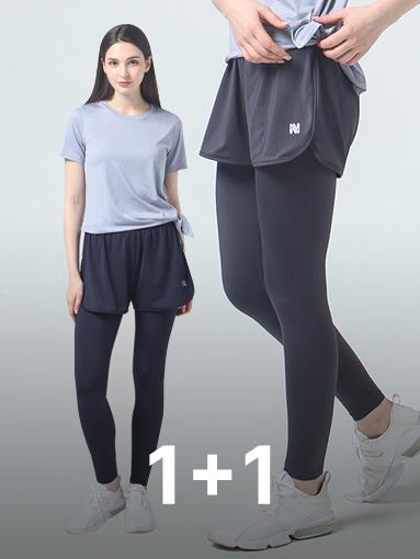 녹족 ヨガウェア ピラティスウェア スポーツ バディ ショーツ 9分丈 レギンス 2点セット Two-in-one レギンス ヘルシー ランニングパンツ