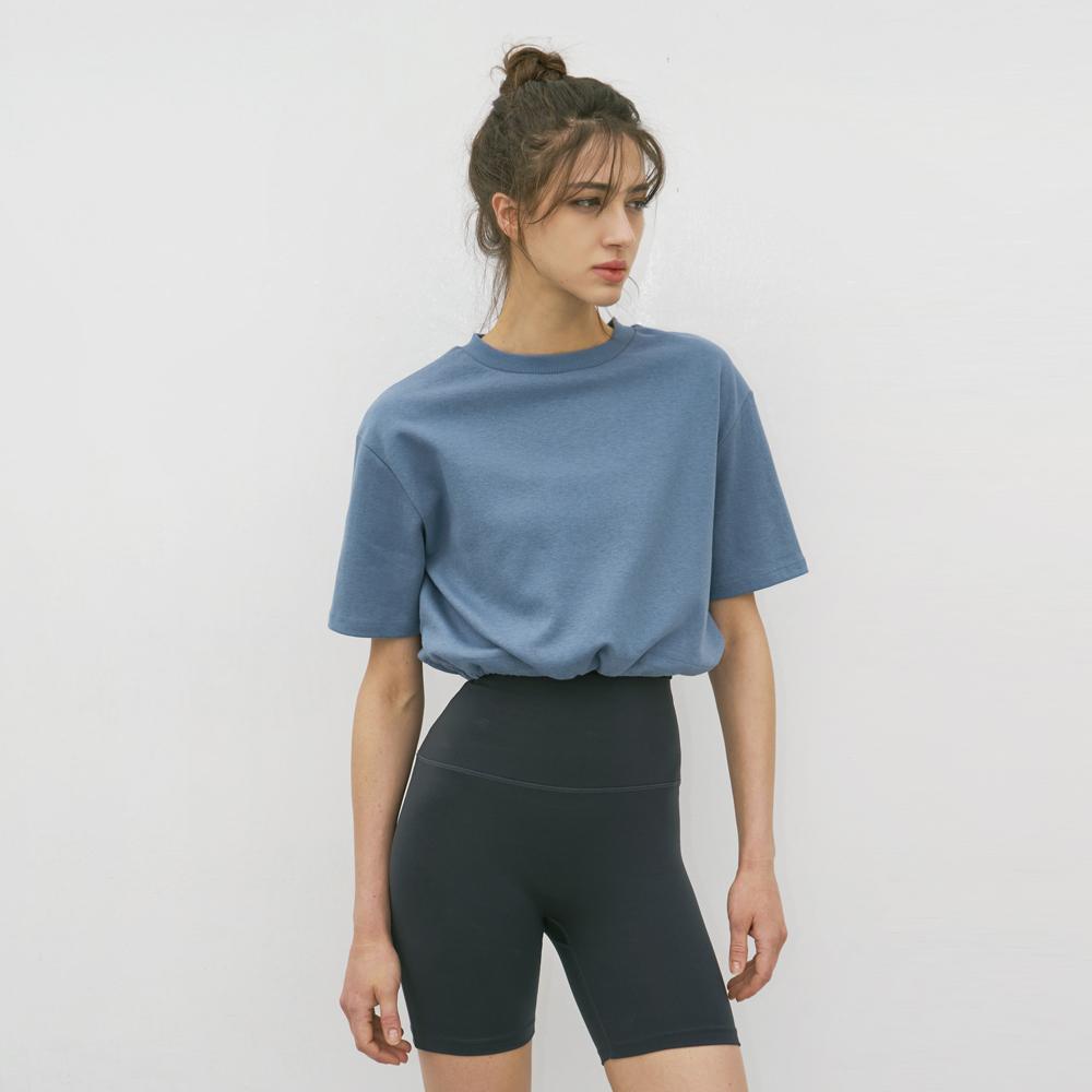 レディース ヨガウェア、Gunsal Zero（グンサルゼロ） バイカー 4分丈、アッシュネイビー、ピラティスウェア DEVI-B0046