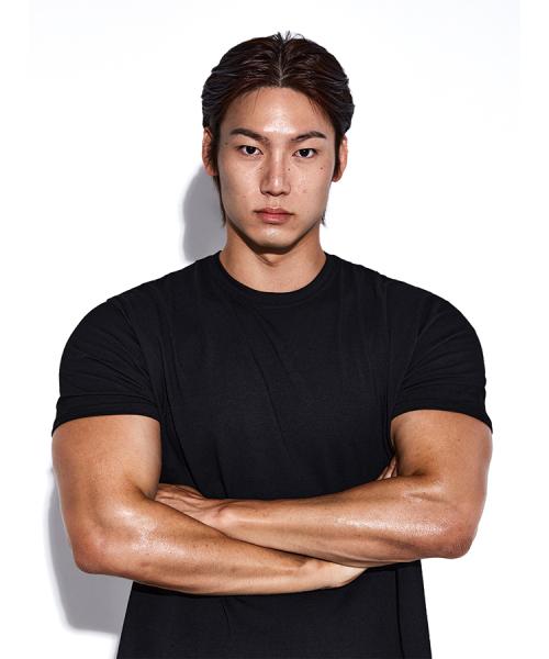 [알브이디] 無地 モダール マッスルフィット 半袖Tシャツ (ブラック) [1TS01]