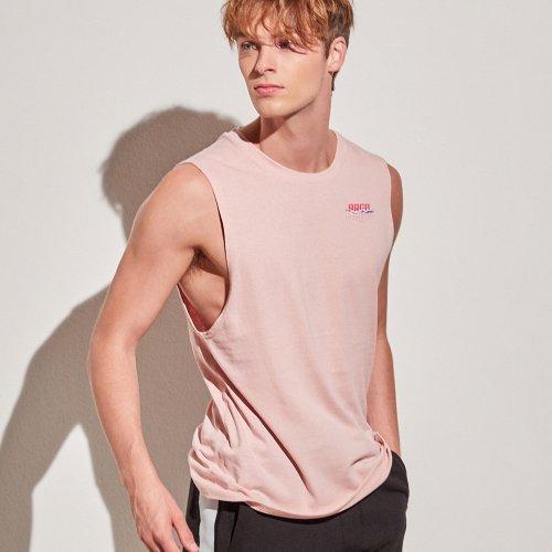 [아르고] WAVE メンズ タンクトップ ノースリーブ トップス 핑크 MTS131PK