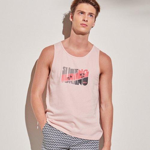 [아르고] サーフィン メンズ タンクトップ コットン ノースリーブ Tシャツ ピンク MTS141PK