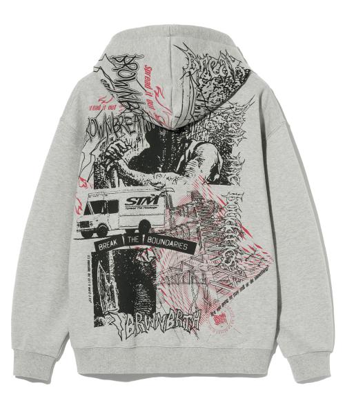 [브라운브레스] SPREAD IT OUT HOODIE - MELANGE GREY BJFMHD006MG